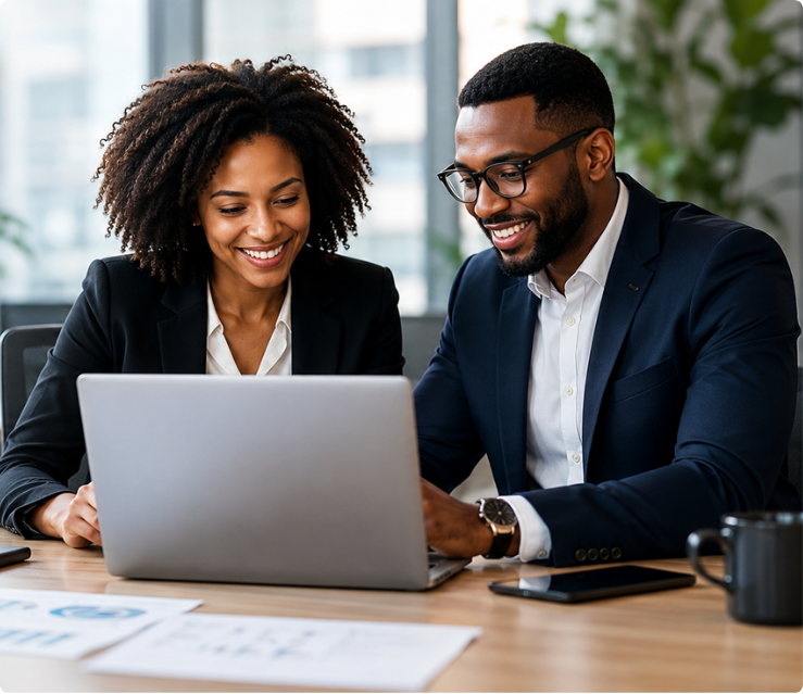 Business professionals working together